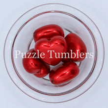 Load image into Gallery viewer, 35MM BUBBLEGUM BEADS (5 PIECE) - RED PEARL HEART  *Does NOT fit on pens*