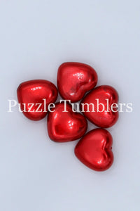 35MM BUBBLEGUM BEADS (5 PIECE) - RED PEARL HEART  *Does NOT fit on pens*