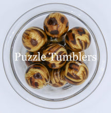 Load image into Gallery viewer, 25MM BUBBLEGUM BEADS (10 PIECE) - BROWN LEOPARD
