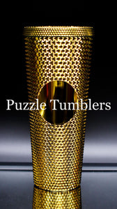 24OZ GOLD CHROME STUDDED TUMBLER - NO LOGO