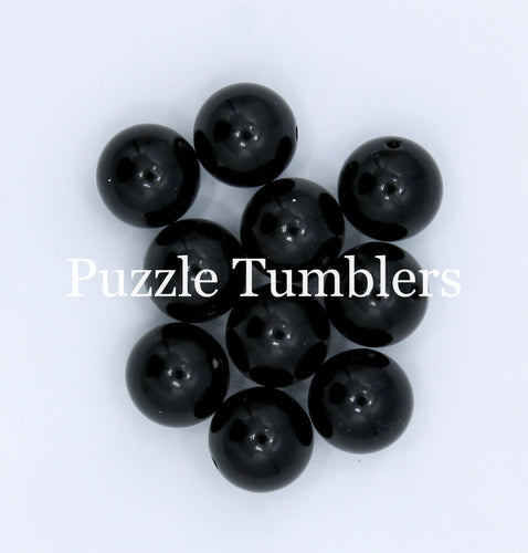 25MM BUBBLEGUM BEADS (10 PIECE) - BLACK
