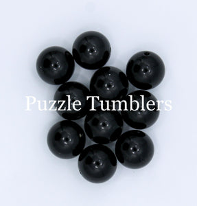 25MM BUBBLEGUM BEADS (10 PIECE) - BLACK