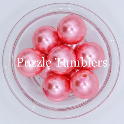 25MM BUBBLEGUM BEADS (10 PIECE) - PINK PEARL