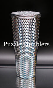 24OZ SILVER CHROME STUDDED TUMBLER - NO LOGO