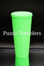Load image into Gallery viewer, 24OZ LIME GREEN STUDDED TUMBLER - NO LOGO