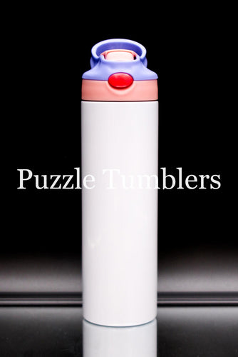 20OZ KIDS SUBLIMATION SIPPY - PINK WITH PURPLE HANDLE