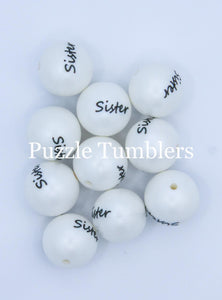 25MM BUBBLEGUM BEADS (10 PIECE) -SISTER BEAD