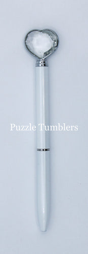 DESIGNER HEART SHAPE DIAMOND WHITE PEN