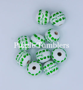20MM BUBBLEGUM BEADS (10 PIECE) - HAPPY ST. PATRICK'S DAY BEAD
