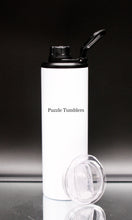 Load image into Gallery viewer, 20OZ GLOW IN THE DARK - WHITE TO BLUE - SUBLIMATION STRAIGHT HYDRO SPORTS BOTTLE (2 LIDS)