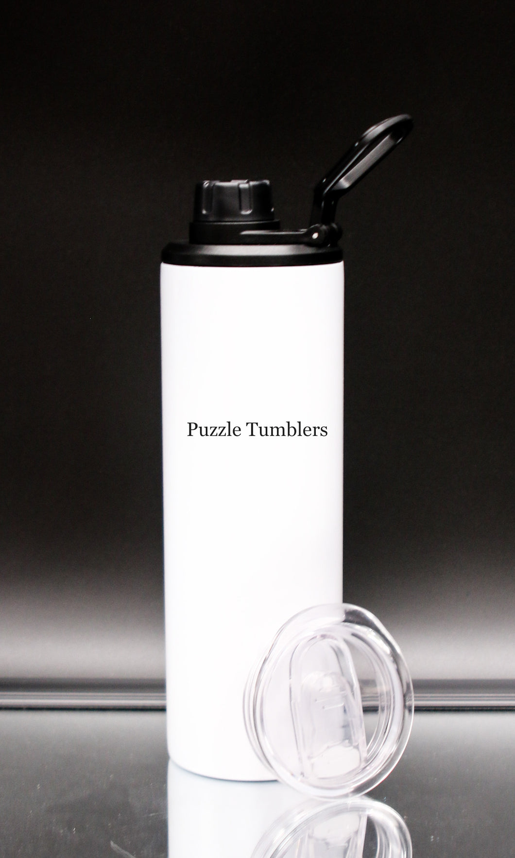 20OZ GLOW IN THE DARK - WHITE TO BLUE - SUBLIMATION STRAIGHT HYDRO SPORTS BOTTLE (2 LIDS)