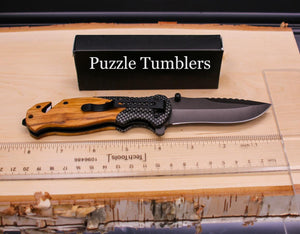 WOODEN FOLDING POCKET KNIFE