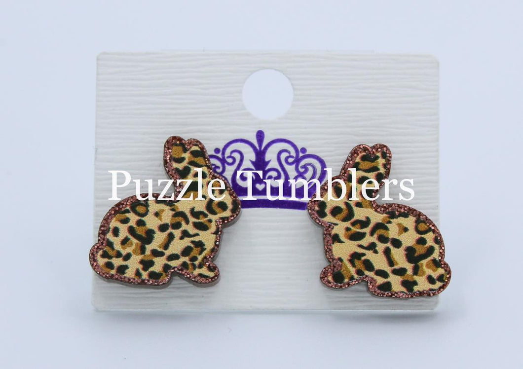 LEOPARD BUNNY STUD EARRINGS