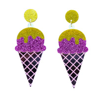 Load image into Gallery viewer, PINK AND GOLD ICE CREAM CONE EARRINGS