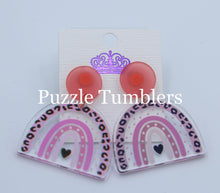 Load image into Gallery viewer, PINK LEOPARD RAINBOW EARRINGS