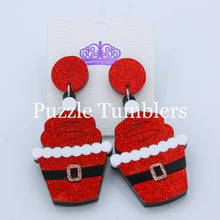 Load image into Gallery viewer, SANTA SUIT FRAPPE EARRINGS