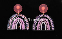 Load image into Gallery viewer, PINK LEOPARD RAINBOW EARRINGS