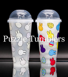 24OZ DOME LID - MULTI BUNNY COLOR CHANGING (COLD) TUMBLER - NO LOGO