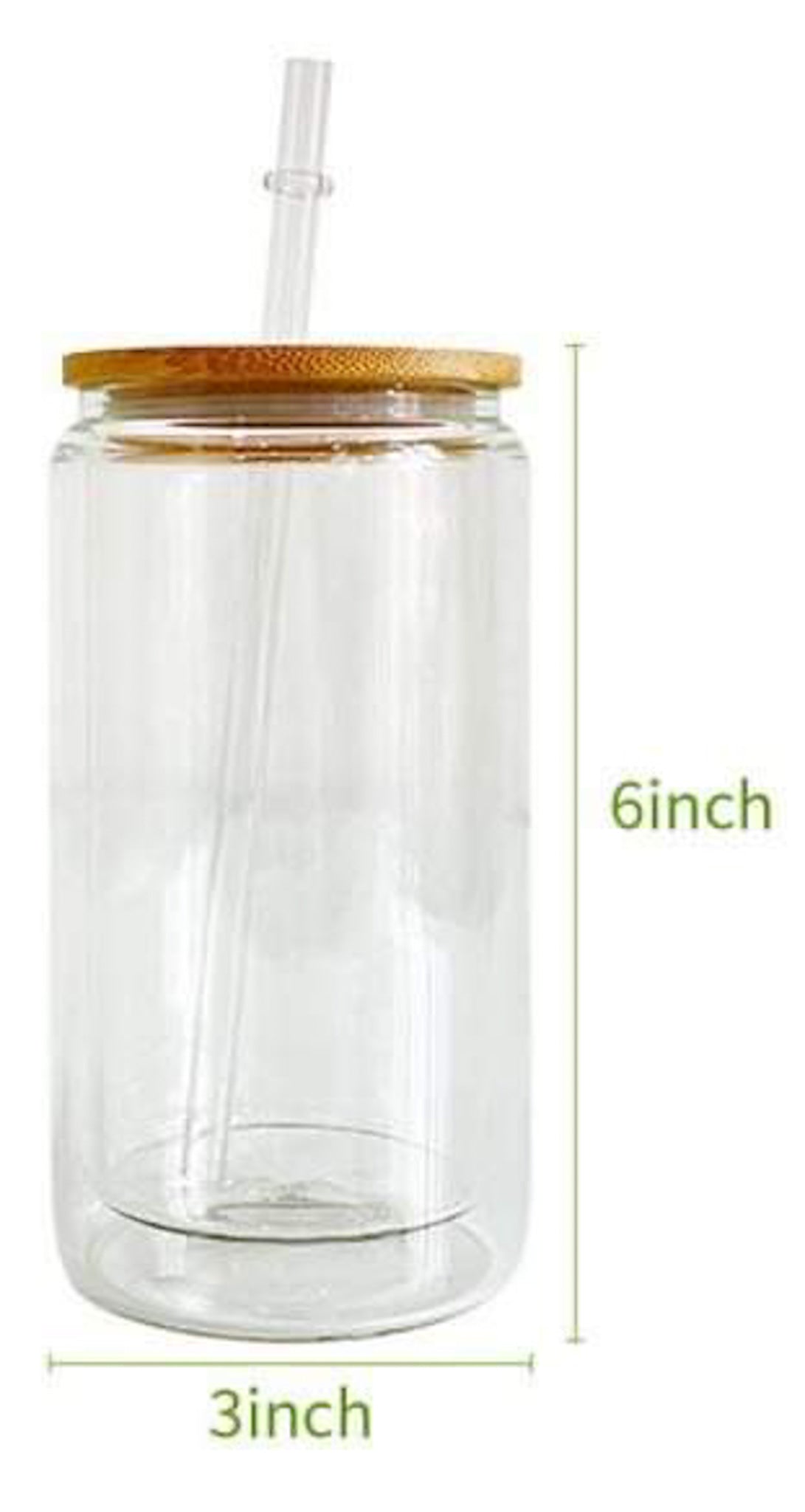 16OZ OUTSIDE WALL / 12OZ INSIDE - DOUBLE WALLED SNOW GLOBE CLEAR GLASS  TUMBLER WITH BOTTOM HOLE & HANDLE (NOT FOR SUBLIMATION)