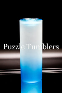 25OZ SUBLIMATION GLASS OMBRE TUMBLER WITH COLORED LID (7 STYLES)