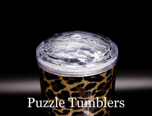 24OZ LEOPARD  TUMBLER WITH DOME LID - NO LOGO