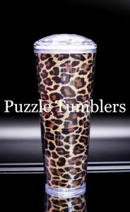 24OZ LEOPARD  TUMBLER WITH DOME LID - NO LOGO