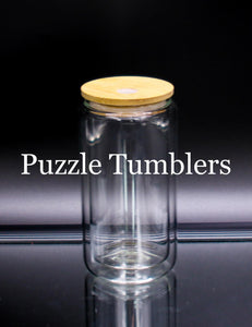 NEW - 16OZ OUTSIDE WALL / 12OZ INSIDE - DOUBLE WALLED SNOW GLOBE SUMBLIMATION CLEAR GLASS TUMBLER WITH BOTTOM HOLE