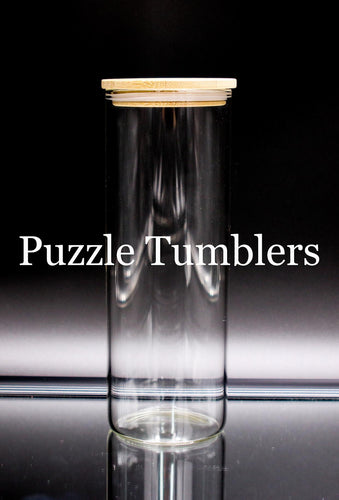25OZ SKINNY SUBLIMATION CLEAR GLASS TUMBLER WITH BAMBOO LID