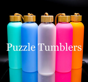 24OZ SUBLIMATION GLASS WATER BOTTLE WITH BAMBOO LID AND STRAP (5 STYLES)