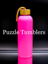 Load image into Gallery viewer, 24OZ SUBLIMATION GLASS WATER BOTTLE WITH BAMBOO LID AND STRAP (5 STYLES)