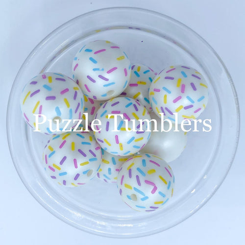 25MM BUBBLEGUM BEAD (10 PIECE) -  SPRINKLES