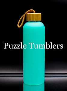 24OZ SUBLIMATION GLASS WATER BOTTLE WITH BAMBOO LID AND STRAP (5 STYLES)