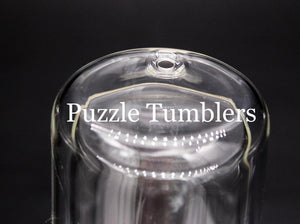 25OZ OUTSIDE WALL / 20OZ INSIDE - DOUBLE WALLED SNOW GLOBE SUMBLIMATION CLEAR GLASS TUMBLER WITH BOTTOM HOLE