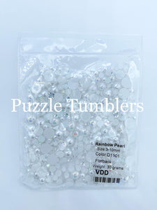 Rainbow Pearl & Rhinestone Mix - White Pearl & Crystal