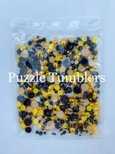 Load image into Gallery viewer, Rainbow Pearl &amp; Rhinestone Mix - Black and Honey Golden