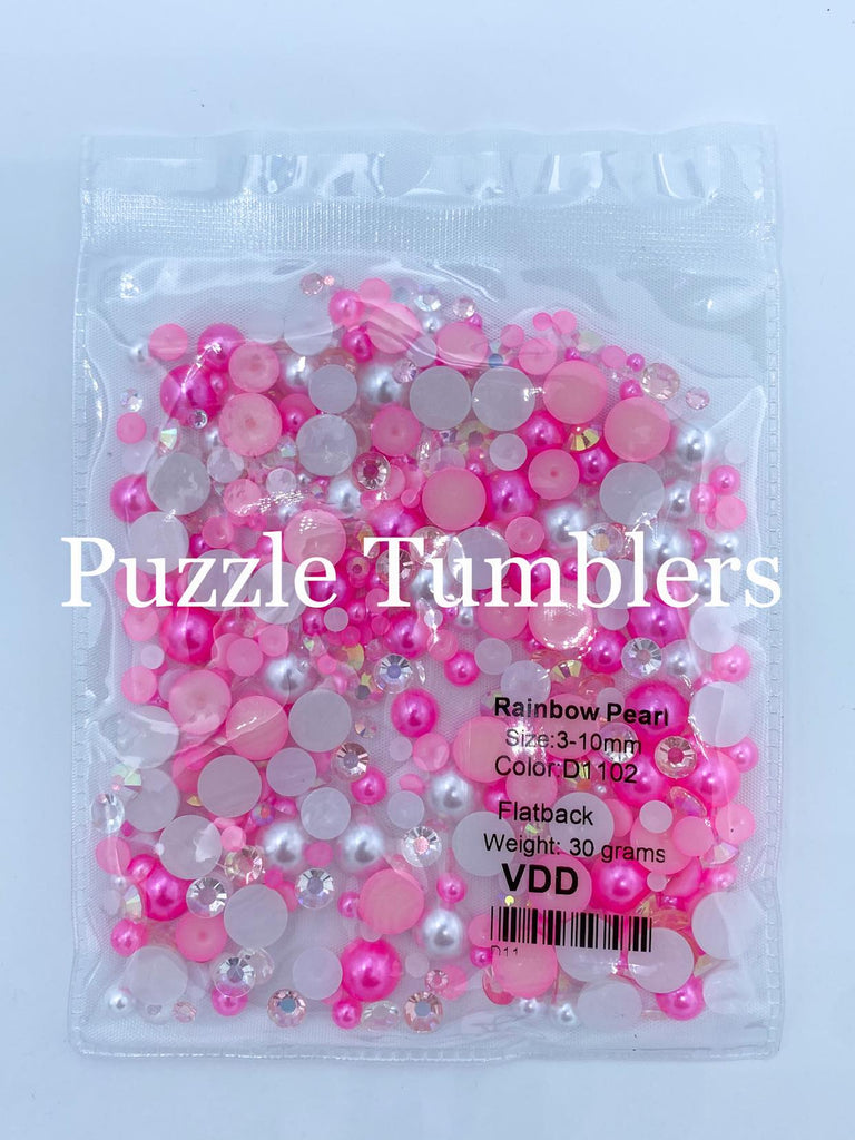 Briskbloom 60g Flatback Pearls and Rhinestones for Crafts, 3620PCS 2mm-10mm  Mix Pearl Rhinestones for Nails Face Art Tumblers, Flatback Rhinestones and  Half Pearls, with Tweezers Wax Pen, White, Pinks Pink Marshmallow Blend
