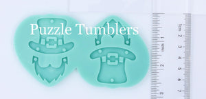 CUSTOM MOLD: Custom Leprechaun Hat & Beard Earring Mold *May have a 14 Day Shipping Delay (B10)