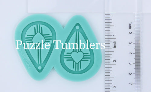 CUSTOM MOLD: ZIA HEART DROP Earring *May have a 7-10 Day Shipping Delay (E46)