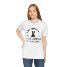 Load image into Gallery viewer, Unisex Jersey Short Sleeve Tee - Cottontail Candy Company T-Shirt - Easter T-Shirt (Will Ship in 7-10 Business Days) DTG Design