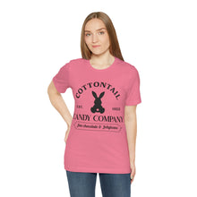 Load image into Gallery viewer, Unisex Jersey Short Sleeve Tee - Cotton Tail Candy Company - Easter T-Shirt - Bunny T-shirt (Will Ship in 7-10 Business Days) DTG Design