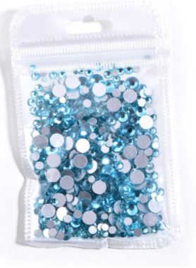 Aqua Marine 1000 Piece Variety Rhinestones AB/Clear Glass Crystal Stones (NON-Hot Fix) SS6-12