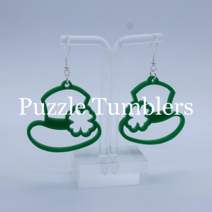 CUSTOM MOLD: Leprechaun Hat & Clover Earring Mold *May have a 14 Day Shipping Delay (B22)