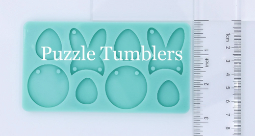 CUSTOM MOLD: Easter Bunny and Egg Earring Mold *May have a 14 Day Shipping Delay (B31)