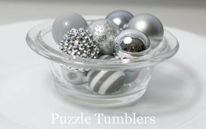 25MM BUBBLEGUM BEADS VARIETY (10 PIECE) - SILVER MIX