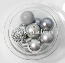 Load image into Gallery viewer, 25MM BUBBLEGUM BEADS VARIETY (10 PIECE) - SILVER MIX