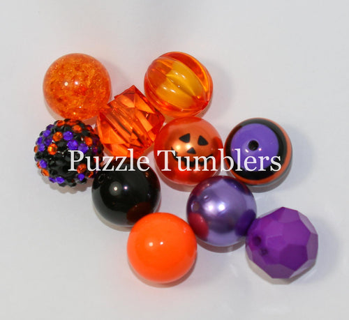 20MM BUBBLEGUM BEADS VARIETY (10 PIECE) - PUMPKIN MIX