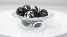 Load image into Gallery viewer, 25MM BUBBLEGUM BEADS VARIETY (10 PIECE) - BLACK &amp; WHITE