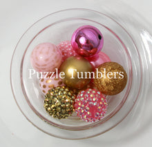 Load image into Gallery viewer, 25MM BUBBLEGUM BEADS VARIETY (10 PIECE) - PINK &amp; GOLD