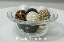 Load image into Gallery viewer, 25MM BUBBLEGUM BEADS VARIETY (10 PIECE) - BLACK &amp; GOLD + LEOPARD