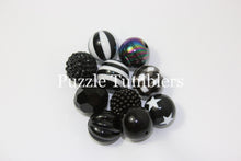 Load image into Gallery viewer, 25MM BUBBLEGUM BEADS VARIETY (10 PIECE) - BLACK &amp; WHITE